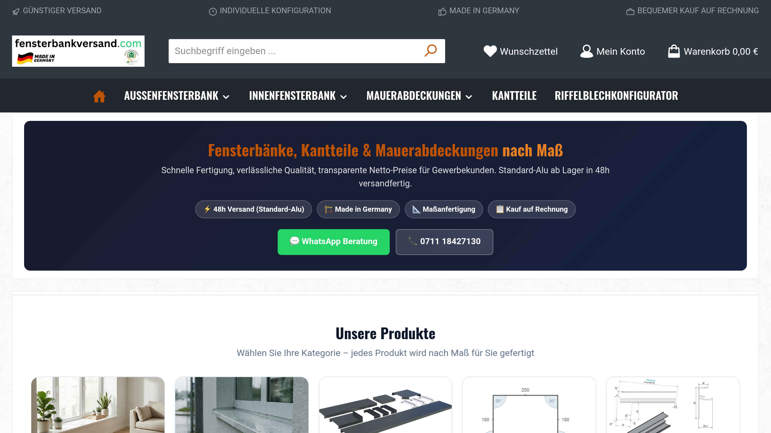 fensterbankversand.com Vorschau